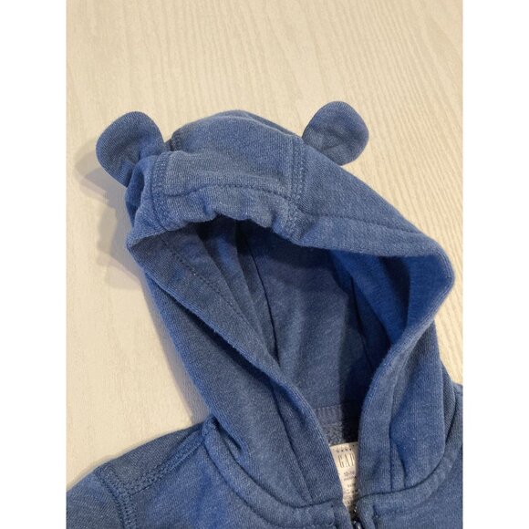 Baby Gap Blue Full Zip Hoodie Rainbow Stripe 12-18 months - Picture 5 of 6